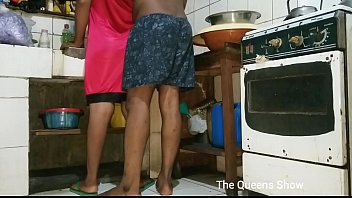 Negro molests African wife in the kitchen